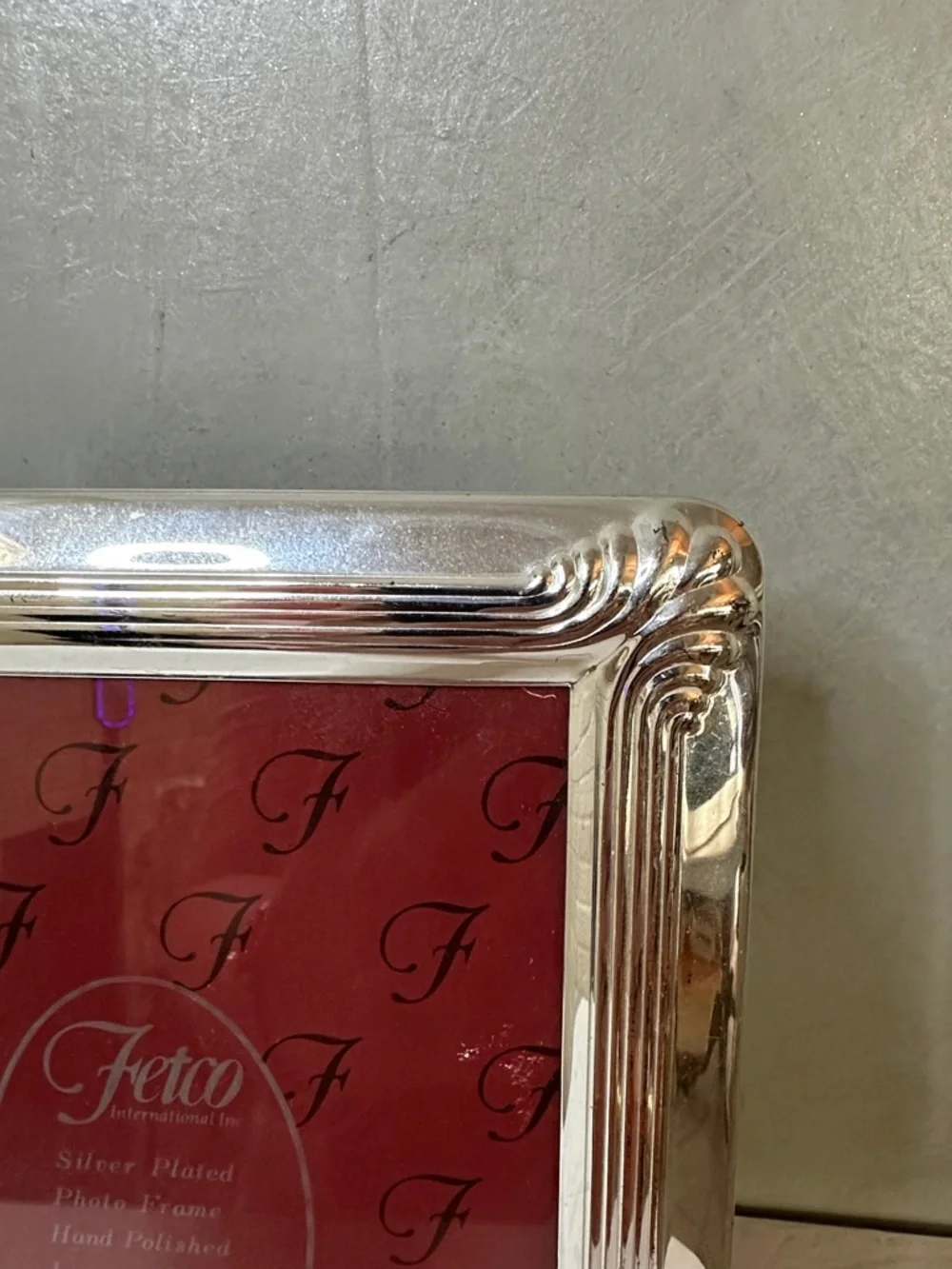 Fetco Silver Plated Photo Frame Hand Polished Lacquer Coated 5x7